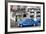 Blue Vintage American Car Parked on a Street in Havana Centro-Lee Frost-Framed Photographic Print