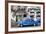 Blue Vintage American Car Parked on a Street in Havana Centro-Lee Frost-Framed Photographic Print