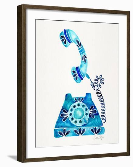 Blue Vintage Phone-Cat Coquillette-Framed Giclee Print