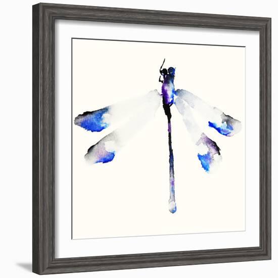 Blue & Violet Dragonfly-Karin Johannesson-Framed Premium Giclee Print