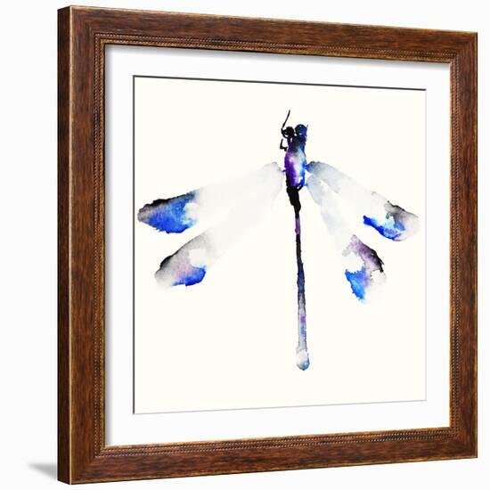 Blue & Violet Dragonfly-Karin Johannesson-Framed Premium Giclee Print