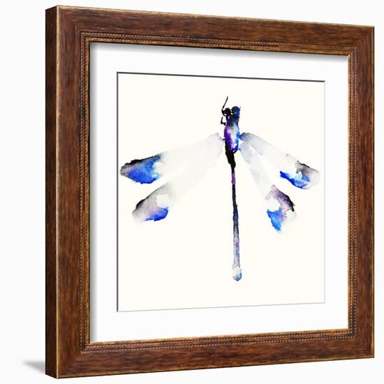 Blue & Violet Dragonfly-Karin Johannesson-Framed Art Print