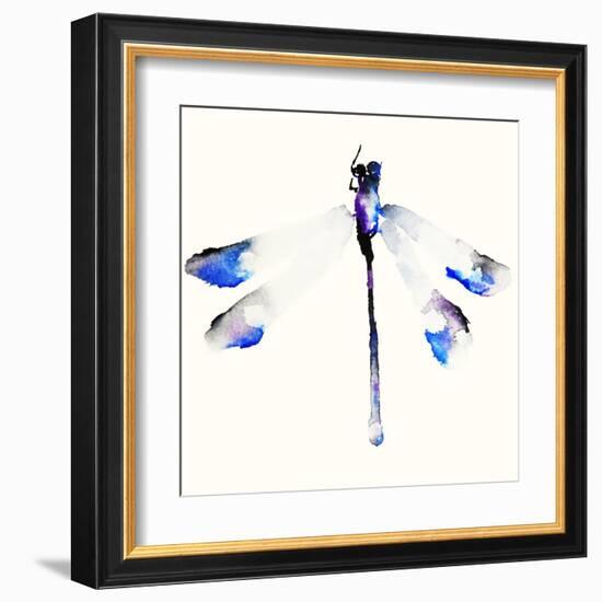 Blue & Violet Dragonfly-Karin Johannesson-Framed Art Print