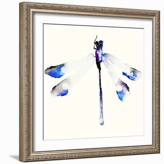 Blue & Violet Dragonfly-Karin Johannesson-Framed Art Print
