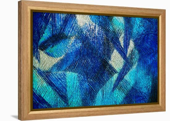 Blue Wall Abstract-Ursula Abresch-Framed Premier Image Canvas