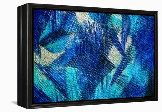 Blue Wall Abstract-Ursula Abresch-Framed Premier Image Canvas