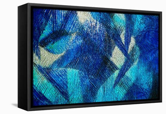 Blue Wall Abstract-Ursula Abresch-Framed Premier Image Canvas