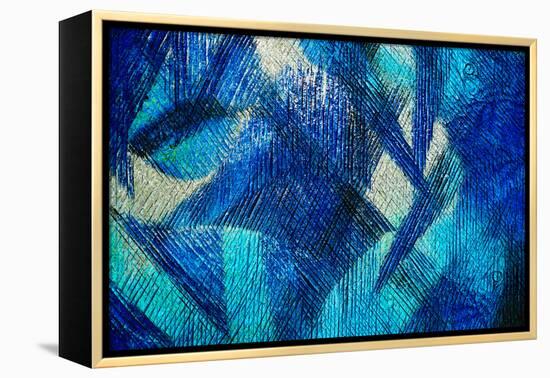 Blue Wall Abstract-Ursula Abresch-Framed Premier Image Canvas