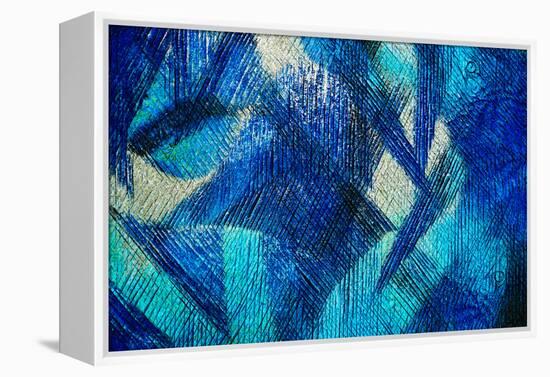 Blue Wall Abstract-Ursula Abresch-Framed Premier Image Canvas