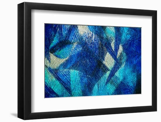 Blue Wall Abstract-Ursula Abresch-Framed Photographic Print