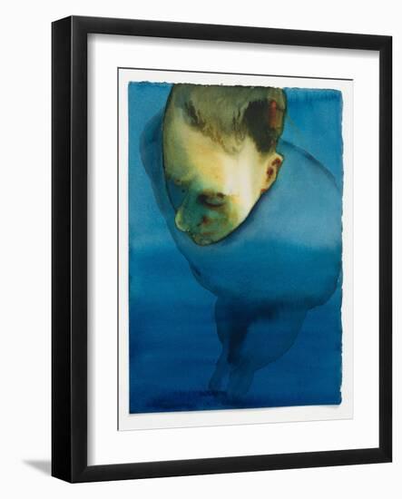 Blue Water, 2022 (Watercolour on Arches)-Graham Dean-Framed Giclee Print