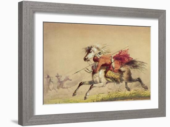 Blue Water Creek Battle, 1855-Alfred Jacob Miller-Framed Giclee Print