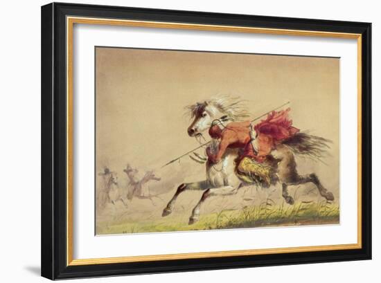 Blue Water Creek Battle, 1855-Alfred Jacob Miller-Framed Giclee Print