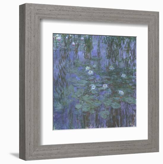 Blue Water Lilies, 1916-1919-Claude Monet-Framed Art Print