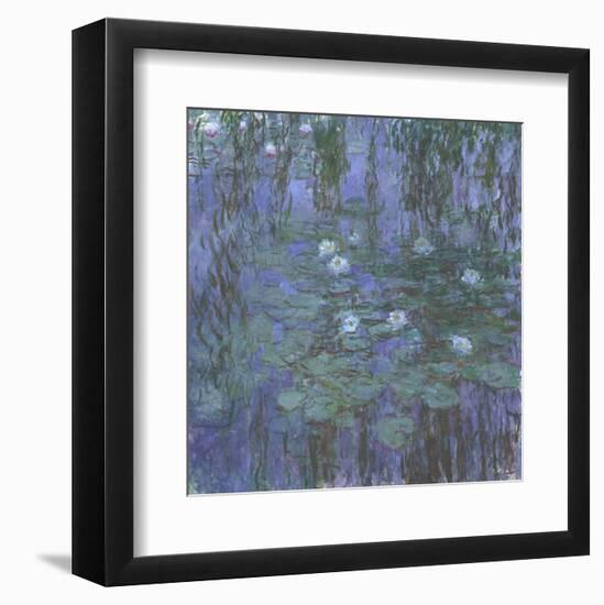 Blue Water Lilies, 1916-1919-Claude Monet-Framed Art Print