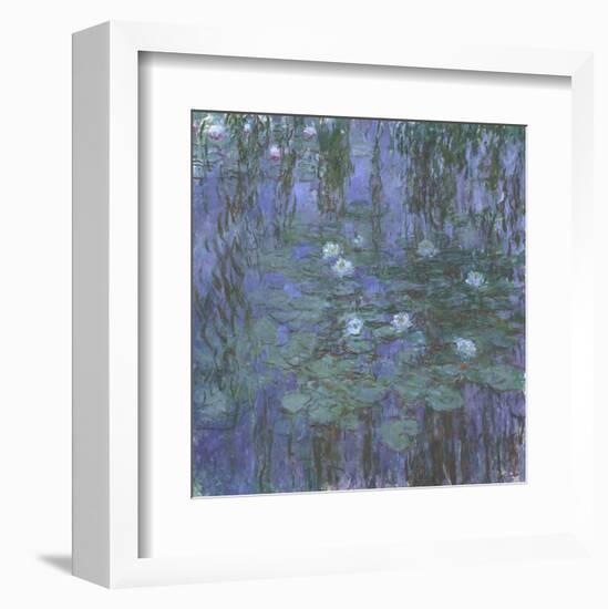 Blue Water Lilies, 1916-1919-Claude Monet-Framed Art Print