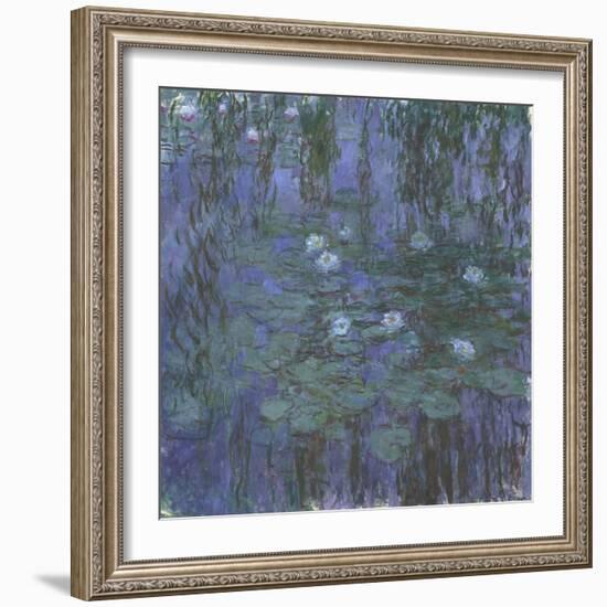 Blue Water Lilies, 1916-1919-Claude Monet-Framed Giclee Print