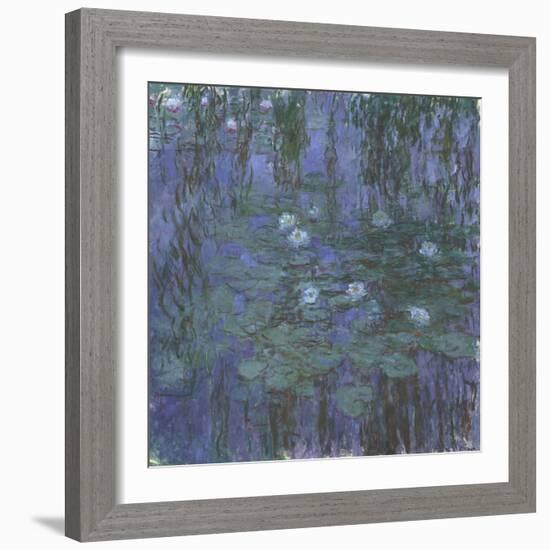 Blue Water Lilies, 1916-1919-Claude Monet-Framed Giclee Print