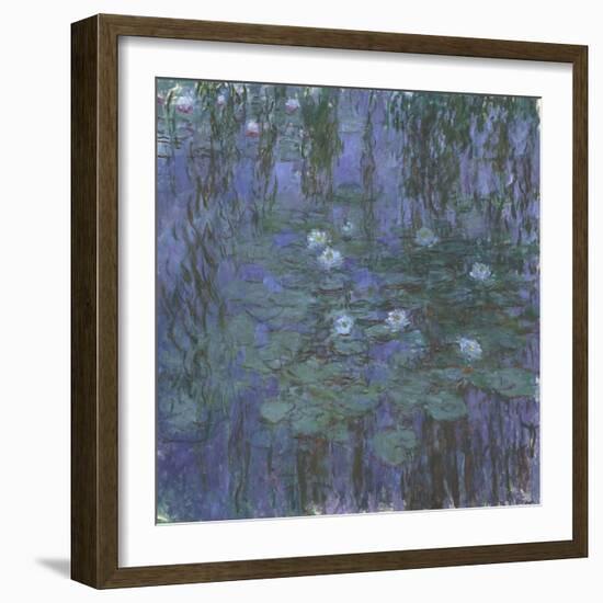 Blue Water Lilies, 1916-1919-Claude Monet-Framed Giclee Print