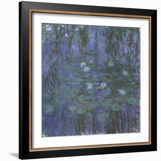 Blue Water Lilies, 1916-1919-Claude Monet-Framed Giclee Print