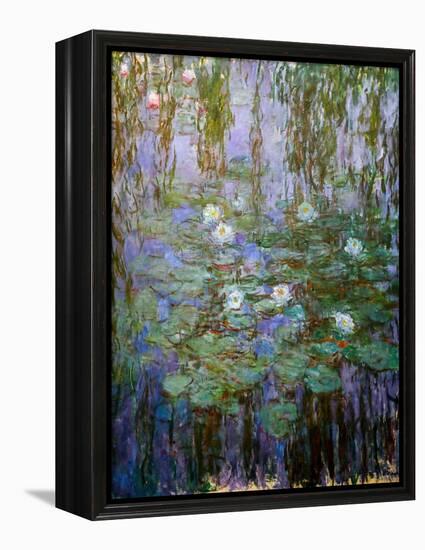 Blue Water Lilies (Detail), 1916-1919 (Oil on Canvas)-Claude Monet-Framed Premier Image Canvas