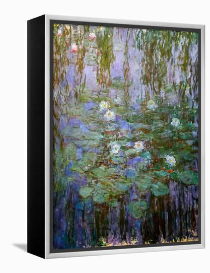 Blue Water Lilies (Detail), 1916-1919 (Oil on Canvas)-Claude Monet-Framed Premier Image Canvas