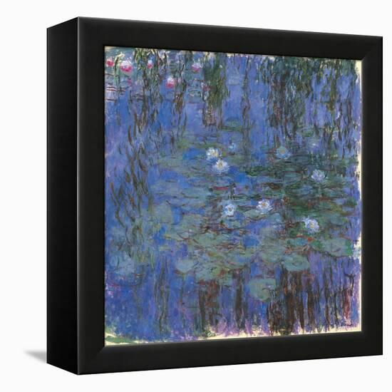 Blue Water Lilies-Claude Monet-Framed Stretched Canvas