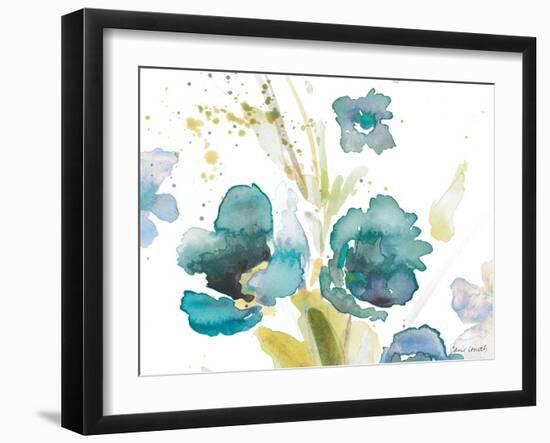 Blue Watercolor Modern Poppies I-Lanie Loreth-Framed Art Print