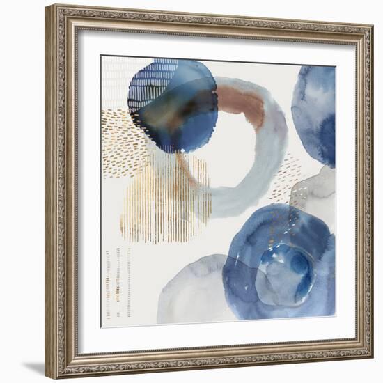 Blue Watercolour Rings I-Tom Reeves-Framed Art Print