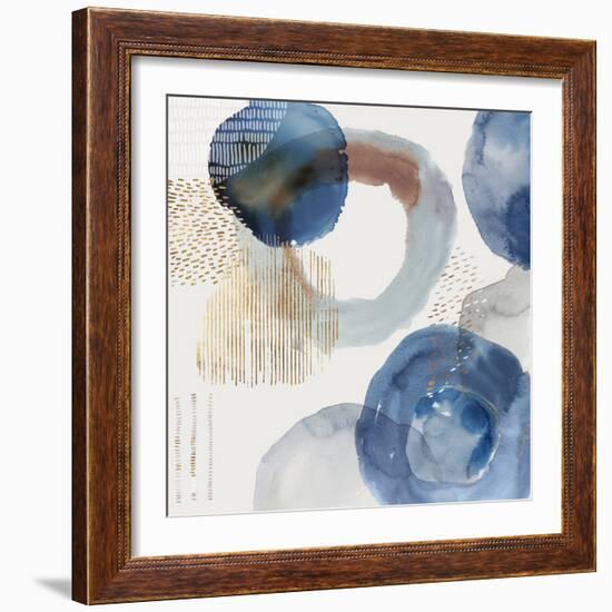 Blue Watercolour Rings I-Tom Reeves-Framed Art Print