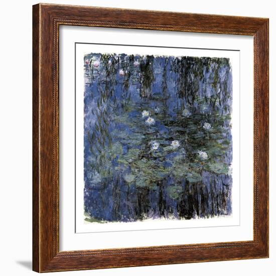 Blue Waterlilies-Claude Monet-Framed Art Print