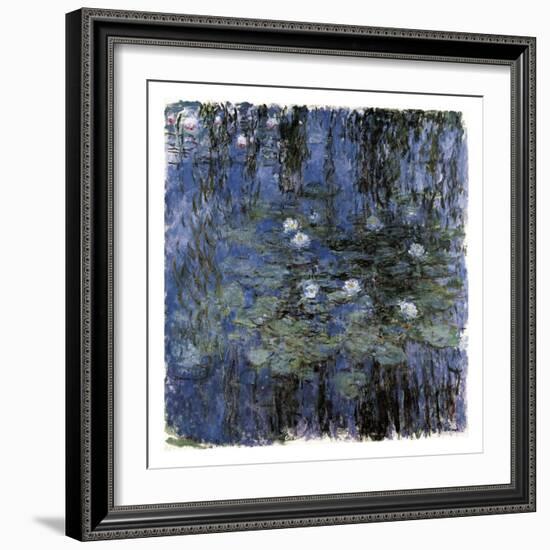 Blue Waterlilies-Claude Monet-Framed Art Print