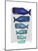 Blue Whale Family-Fab Funky-Mounted Art Print