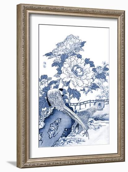 Blue & White Asian Garden II-Vision Studio-Framed Art Print