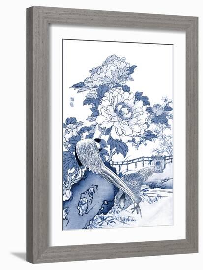 Blue & White Asian Garden II-Vision Studio-Framed Art Print