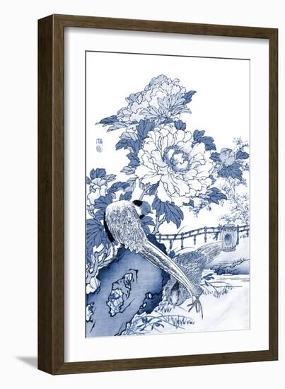 Blue & White Asian Garden II-Vision Studio-Framed Art Print