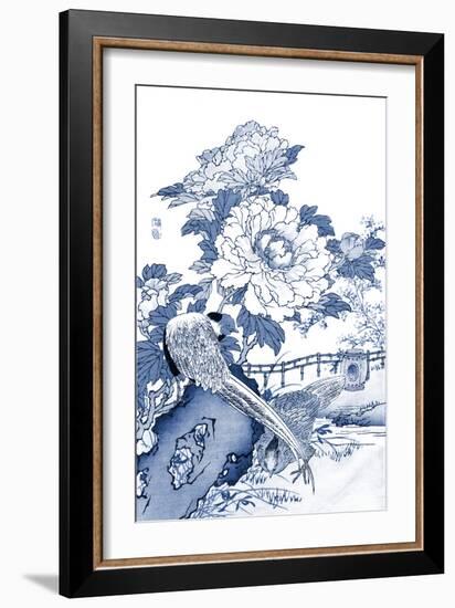 Blue & White Asian Garden II-Vision Studio-Framed Art Print