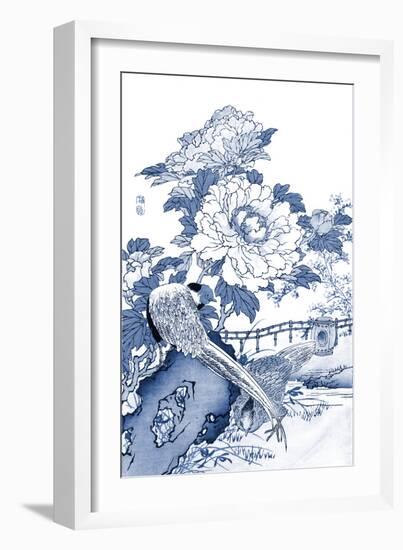 Blue & White Asian Garden II-Vision Studio-Framed Art Print