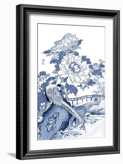 Blue & White Asian Garden II-Vision Studio-Framed Art Print