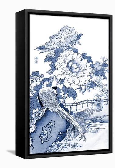 Blue & White Asian Garden II-Vision Studio-Framed Stretched Canvas
