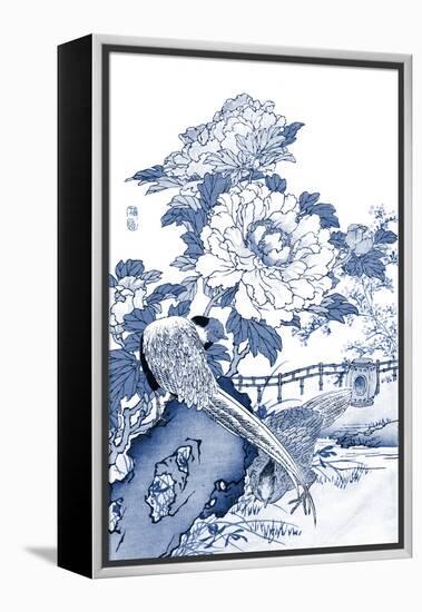 Blue & White Asian Garden II-Vision Studio-Framed Stretched Canvas