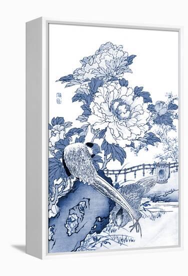 Blue & White Asian Garden II-Vision Studio-Framed Stretched Canvas