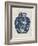 Blue & White Ginger Jar on Linen I-Vision Studio-Framed Art Print