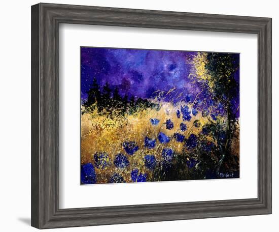 Blue wild flowers-Pol Ledent-Framed Art Print