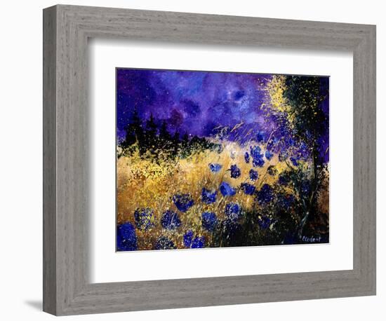 Blue wild flowers-Pol Ledent-Framed Art Print