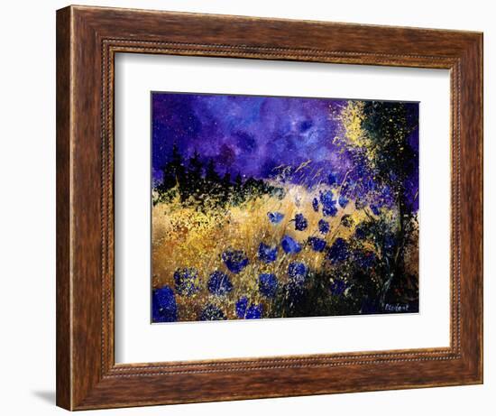 Blue wild flowers-Pol Ledent-Framed Art Print