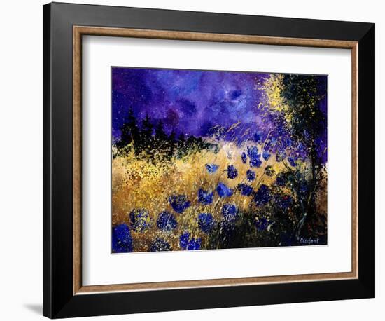 Blue wild flowers-Pol Ledent-Framed Art Print