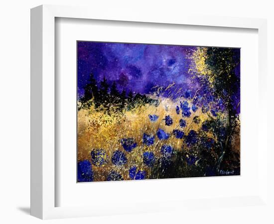 Blue wild flowers-Pol Ledent-Framed Art Print