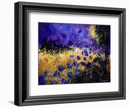 Blue wild flowers-Pol Ledent-Framed Art Print