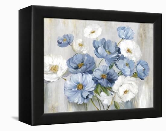 Blue Winter Florals-Asia Jensen-Framed Stretched Canvas